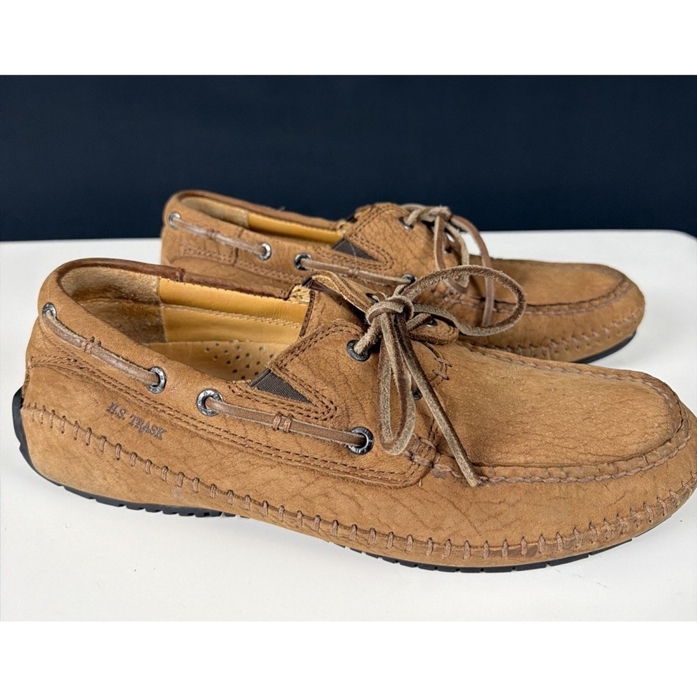 Vintage H.S. Trask Men's Antelope Leather Boat Shoes / Driving Loafers 8M Vibram